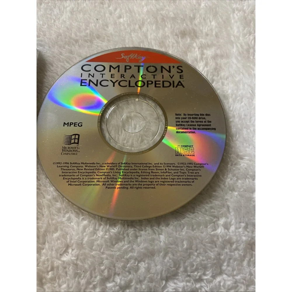 Compton's Interactive Encyclopedia PC CD ROM SoftKey WIN VTG 1992 Comptons